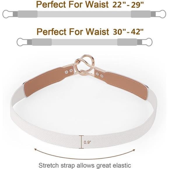 Women Skinny Belt for Dresses Retro Stretch Ladies Waist Belt Plus Size Set of 4 - Picture 3 of 6